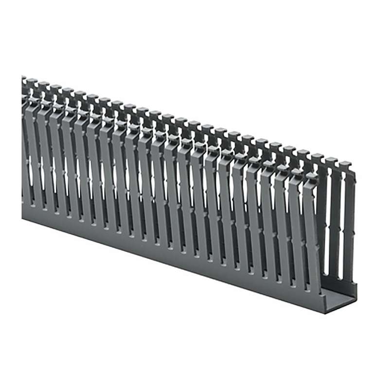 Gray Wiring Duct, Slotted Wall, 1"x3", Non-Adhesive, PVC, 120ft/Carton